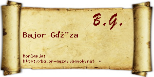 Bajor Géza névjegykártya