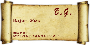 Bajor Géza névjegykártya