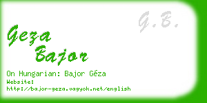 geza bajor business card